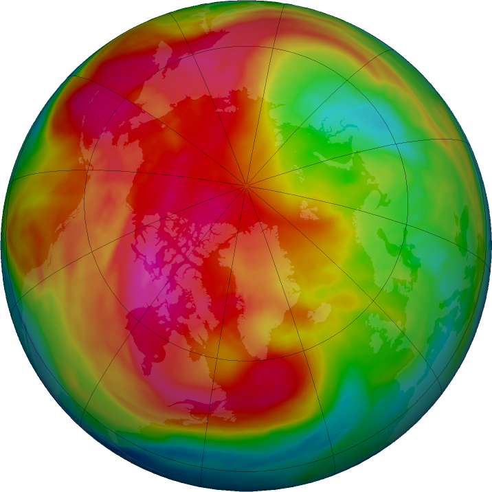 Arctic ozone map for 19 February 2024